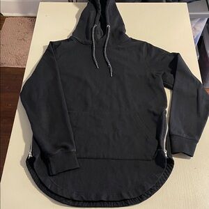 Classic Black Women's Hoodie with Zipper Accents